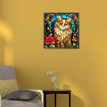 Load image into Gallery viewer, Diamond Painting - Full Round - cat with tilted head (30*30CM)
