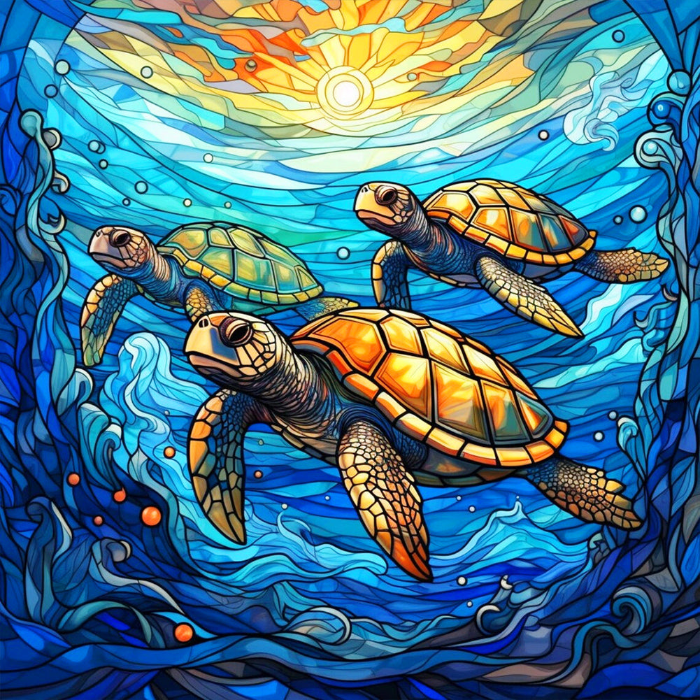 Diamond Painting - Full Round - sea turtle (30*30CM)