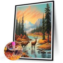 Load image into Gallery viewer, Diamond Painting - Full Round - deer in the river (30*40CM)

