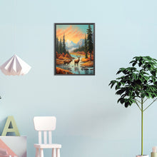 Load image into Gallery viewer, Diamond Painting - Full Round - deer in the river (30*40CM)
