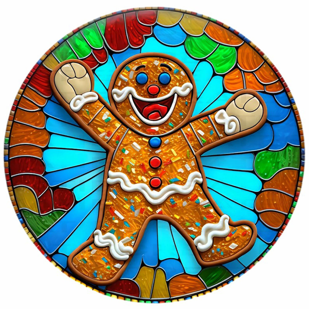 Diamond Painting - Full Round - gingerbread Man (30*30CM)