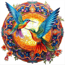 Load image into Gallery viewer, Diamond Painting - Full Round - round card flowers and birds hummingbird (35*35CM)
