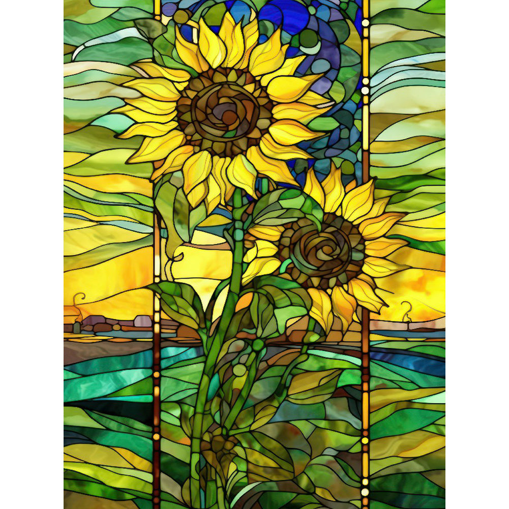 Diamond Painting - Full Round - Sunflower Glass Art (30*40CM)