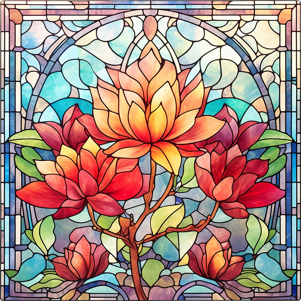 Diamond Painting - Full Round - flower glass art (30*30CM)