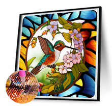 Load image into Gallery viewer, Diamond Painting - Full Round - bird holding flower glass art (30*30CM)
