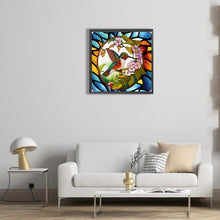 Load image into Gallery viewer, Diamond Painting - Full Round - bird holding flower glass art (30*30CM)
