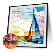 Load image into Gallery viewer, Diamond Painting - Full Round - sunset sailboat (30*30CM)
