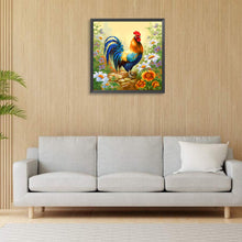 Load image into Gallery viewer, Diamond Painting - Full Round - rooster among the flowers (30*30CM)
