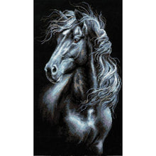 Load image into Gallery viewer, Diamond Painting - Full Round - Mosaic black and white horse (40*70CM)
