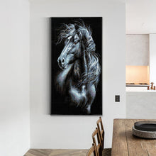 Load image into Gallery viewer, Diamond Painting - Full Round - Mosaic black and white horse (40*70CM)
