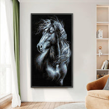 Load image into Gallery viewer, Diamond Painting - Full Round - Mosaic black and white horse (40*70CM)
