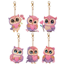 Load image into Gallery viewer, DIY Diamond Ornament Decoration Bee 5pcs Diamond Art Key Rings Owl Gift for Kids
