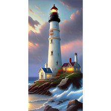 Load image into Gallery viewer, Diamond Painting - Full Round - seaside lighthouse (40*80CM)
