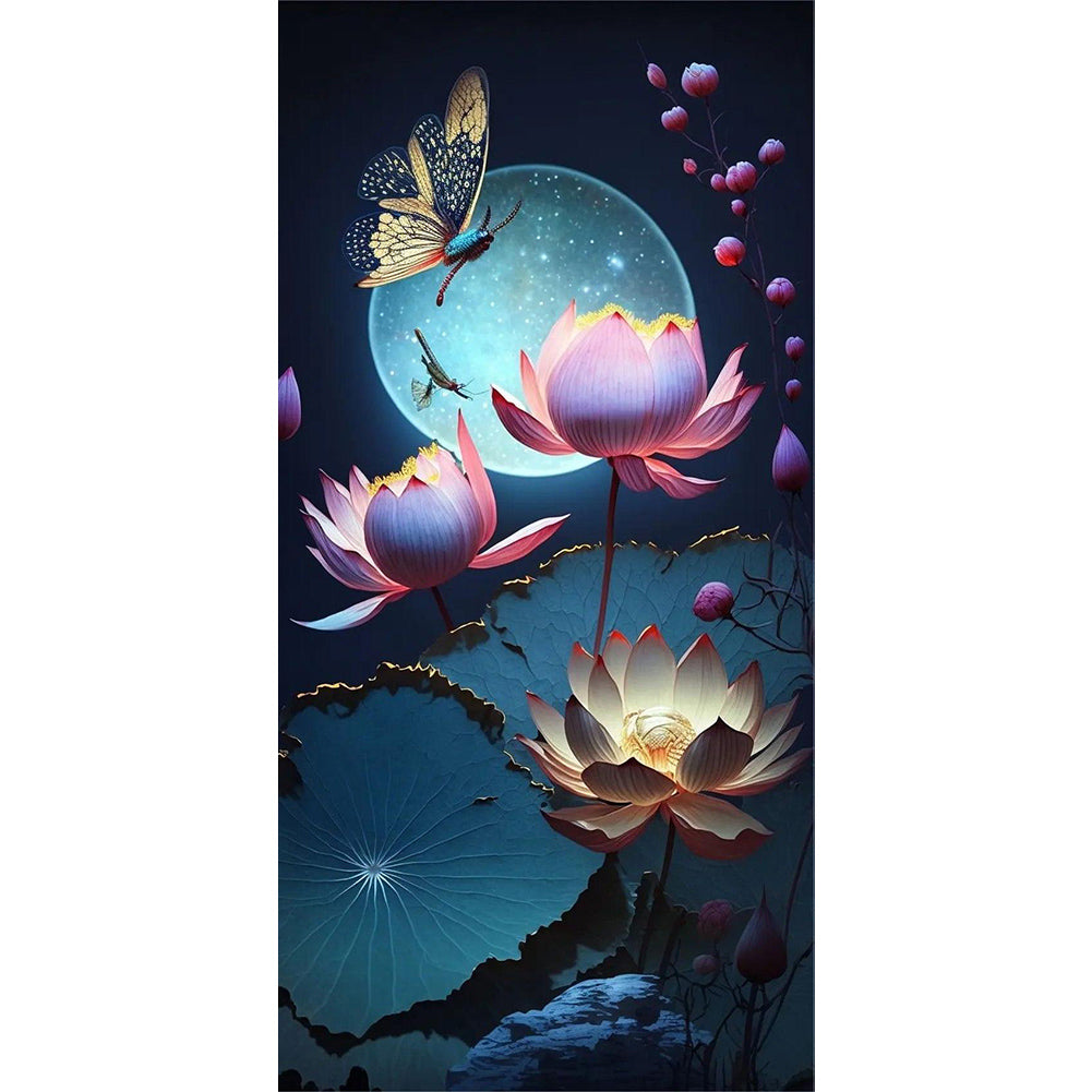Diamond Painting - Full Round - moon lotus (40*80CM)