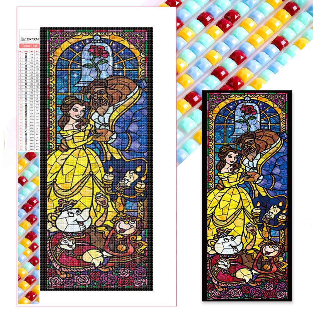 Diamond Painting - Full Square - the beast and the princess (30*70CM)