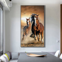 Load image into Gallery viewer, Diamond Painting - Full Round - fly two wild horses (45*80CM)
