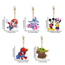 Load image into Gallery viewer, DIY Diamond Art Key Rings Double Sided 5pcs Special Shaped Cartoon Gift for Kids
