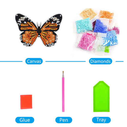 Sunflower/Animals Diamond Dots Art Cute Home Garden Decoration (Butterfly5)