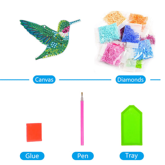 Sunflower/Animals Diamond Dots Art Cute Home Garden Decoration (Bird3)