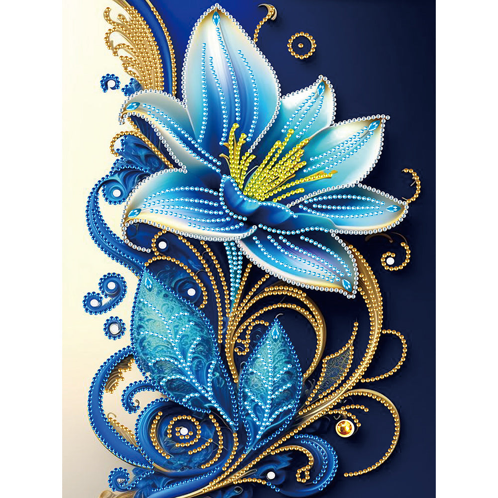 Diamond Painting - Partial Special Shaped - blue flower (30*40CM)