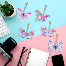 Load image into Gallery viewer, DIY Diamond Art Key Rings Special Shaped 5pcs Butterfly for Beginners Home Decor
