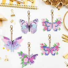 Load image into Gallery viewer, DIY Diamond Art Key Rings Special Shaped 5pcs Butterfly for Beginners Home Decor
