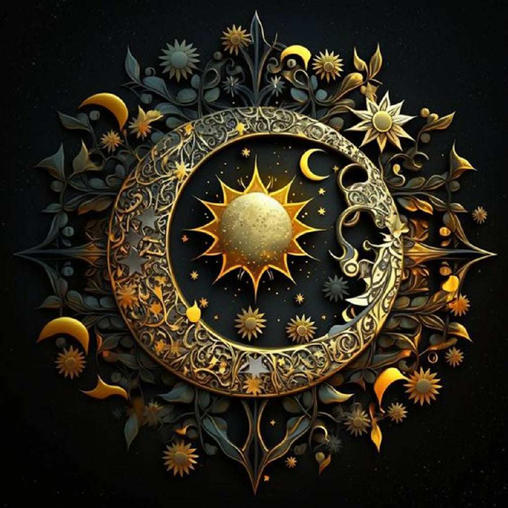 Diamond Painting - Full Round - Sun Moon Star Chart (30*30CM)