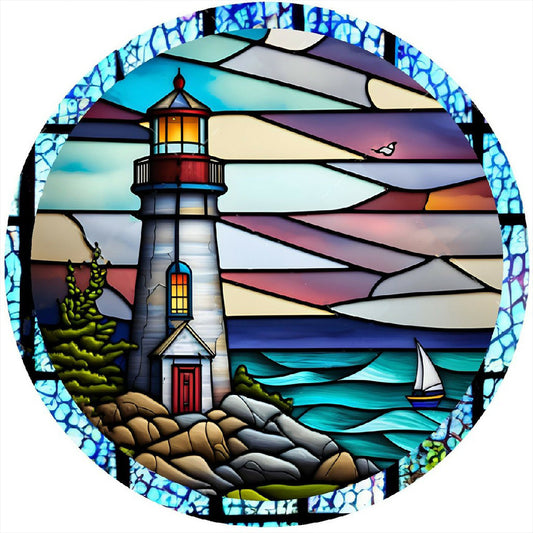 Diamond Painting - Full Round - lighthouse glass art (30*30CM)