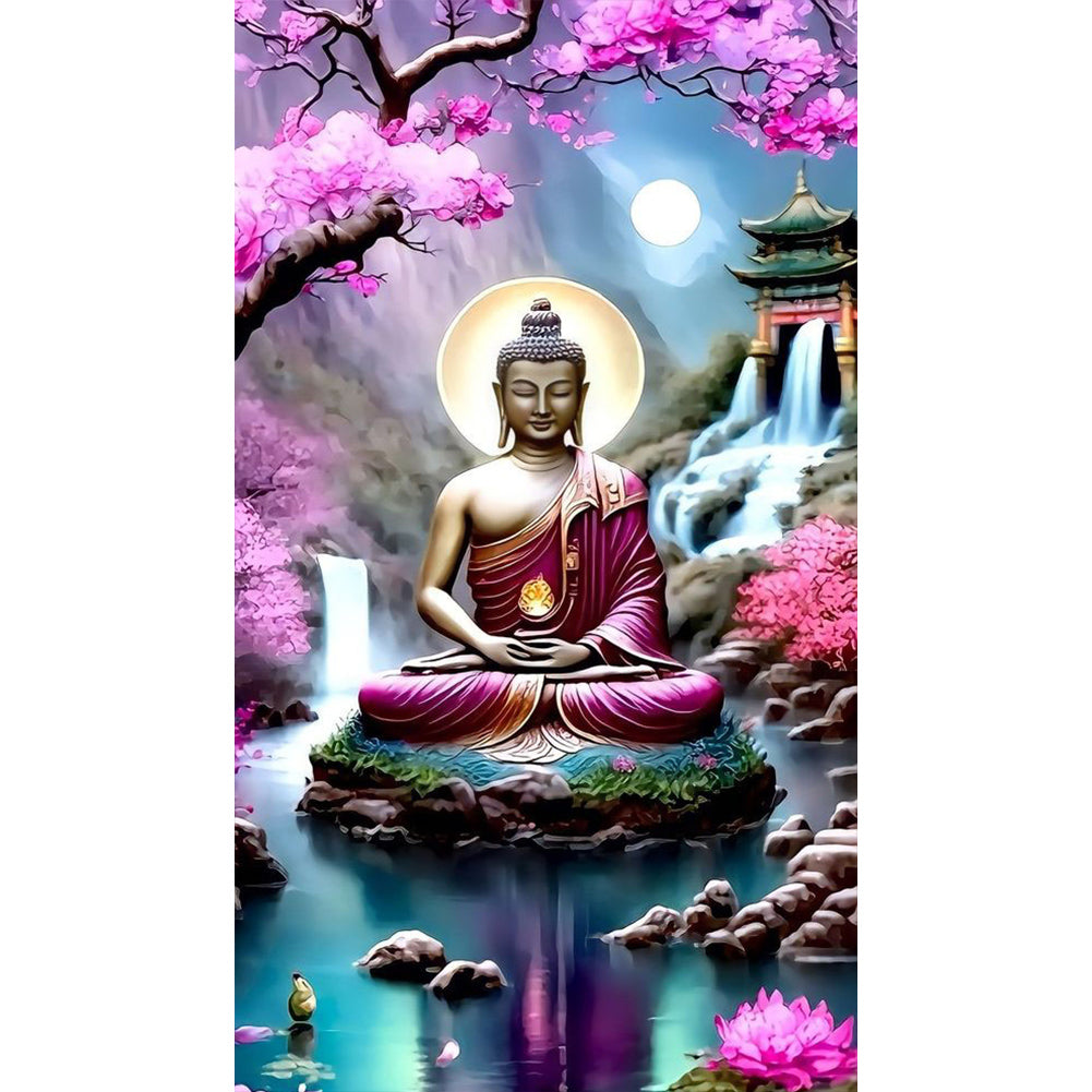 Diamond Painting - Full Round - lotus buddha statue (40*70CM)