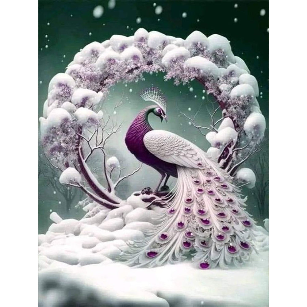 Diamond Painting - Full Round - snow peacock (30*40CM)