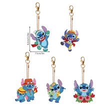 Load image into Gallery viewer, DIY Diamond Art Keychains Diamond Mosaic Kit 5pcs Gem Keychains Lady Bag Pendant
