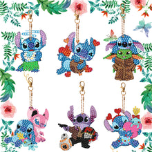Load image into Gallery viewer, Diamond Art Keychains Handmade Gem Keychains Lady Bag Pendant (Stitch)
