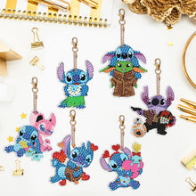 Load image into Gallery viewer, Diamond Art Keychains Handmade Gem Keychains Lady Bag Pendant (Stitch)
