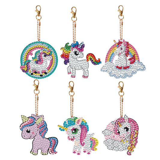 Diamond Art Keychains Handmade Gem Keychains Lady Bag Pendant (Unicorn)