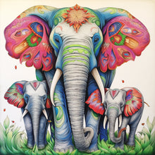 Load image into Gallery viewer, Diamond Painting - Full Round - elephant family (30*30CM)
