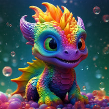 Load image into Gallery viewer, Diamond Painting - Full Round - Little dragon (30*30CM)

