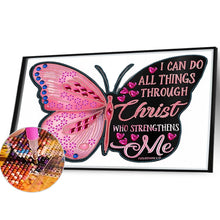 Load image into Gallery viewer, Diamond Painting - Partial Special Shaped - butterfly text (40*30CM)
