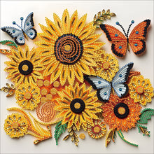 Load image into Gallery viewer, Diamond Painting - Partial Special Shaped - sunflower butterfly paper painting (30*30CM)
