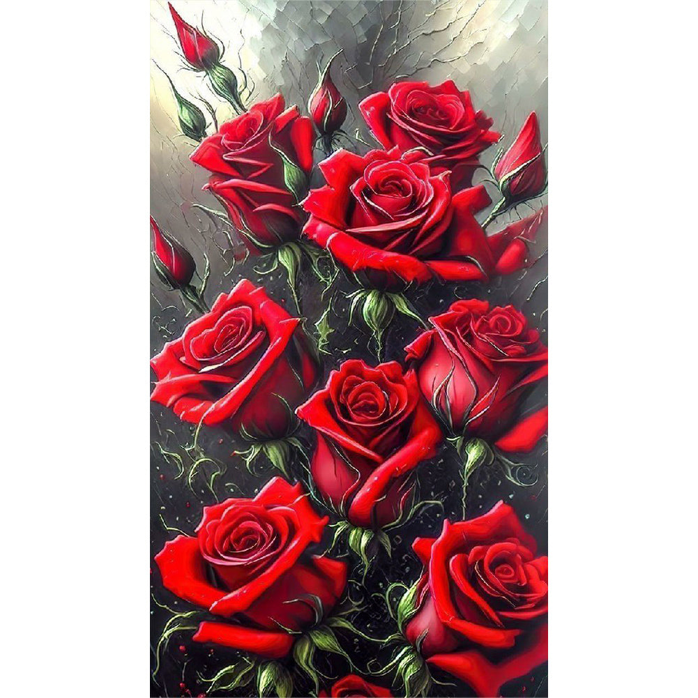 Diamond Painting - Full Round - Red rose (40*70CM)
