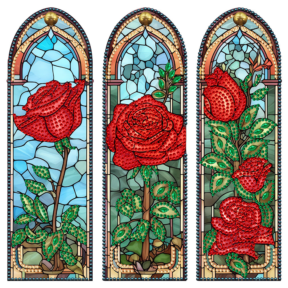 Diamond Painting - Partial Special Shaped - rose glass art (30*30CM)