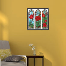 Load image into Gallery viewer, Diamond Painting - Partial Special Shaped - rose glass art (30*30CM)
