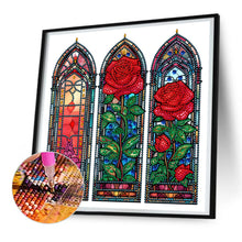 Load image into Gallery viewer, Diamond Painting - Partial Special Shaped - rose glass art (30*30CM)
