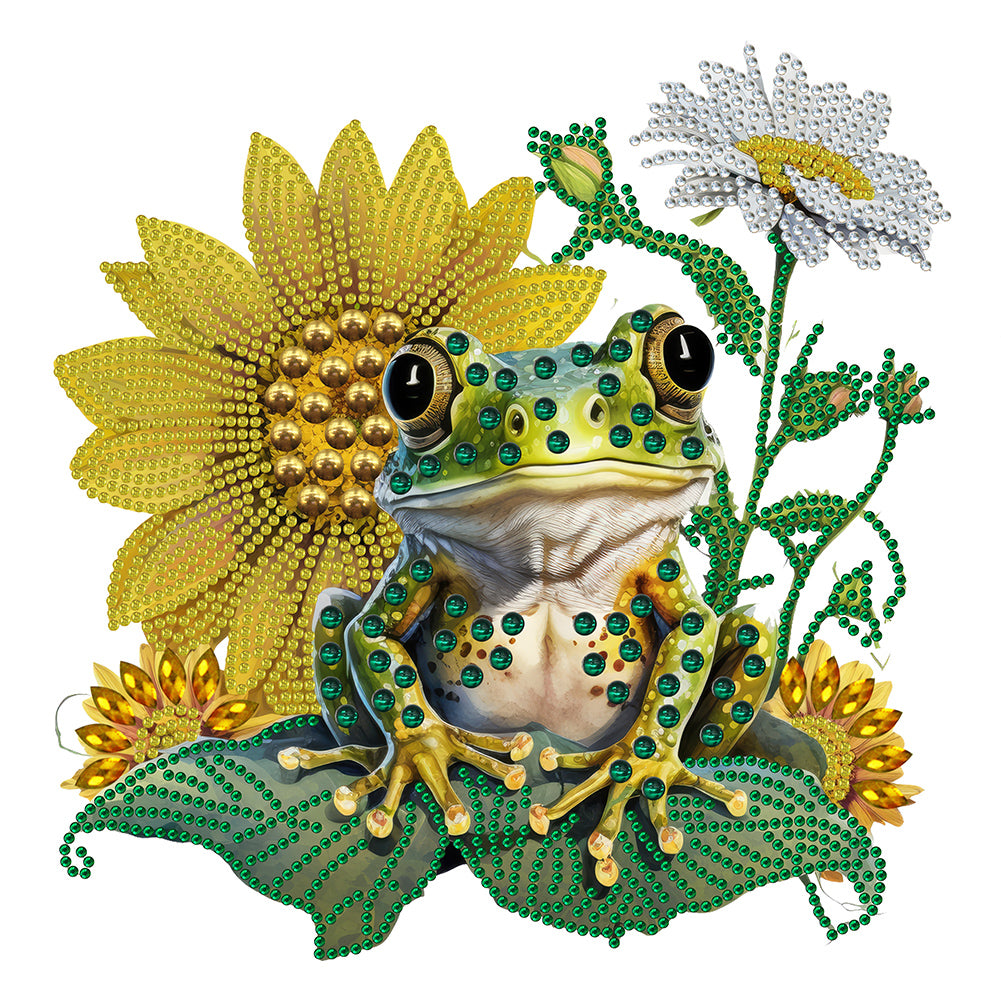 Diamond Painting - Partial Special Shaped - sunflower frog (30*30CM)