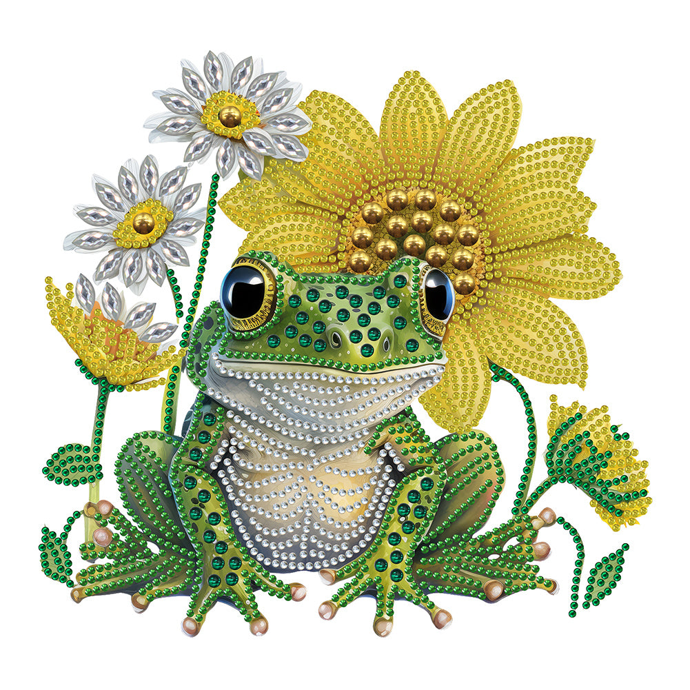Diamond Painting - Partial Special Shaped - sunflower frog (30*30CM)