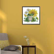 Load image into Gallery viewer, Diamond Painting - Partial Special Shaped - sunflower frog (30*30CM)
