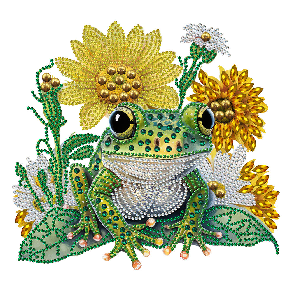 Diamond Painting - Partial Special Shaped - sunflower frog (30*30CM)