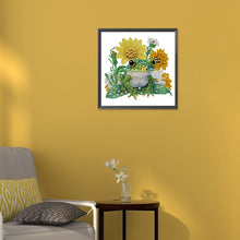 Load image into Gallery viewer, Diamond Painting - Partial Special Shaped - sunflower frog (30*30CM)
