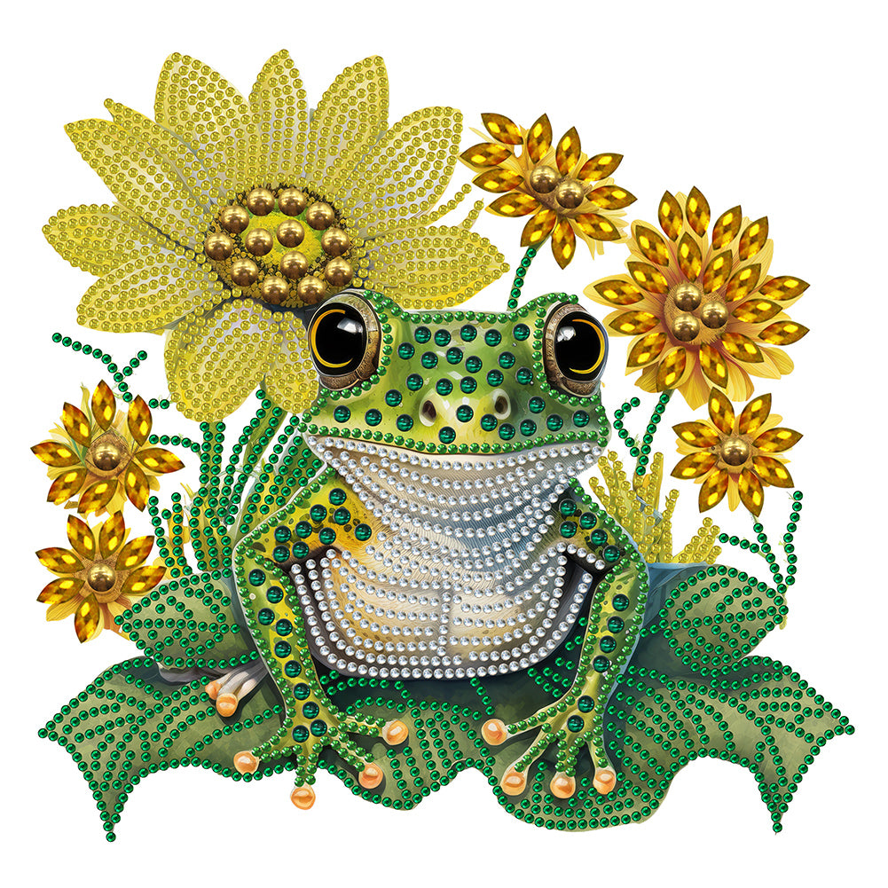 Diamond Painting - Partial Special Shaped - sunflower frog (30*30CM)