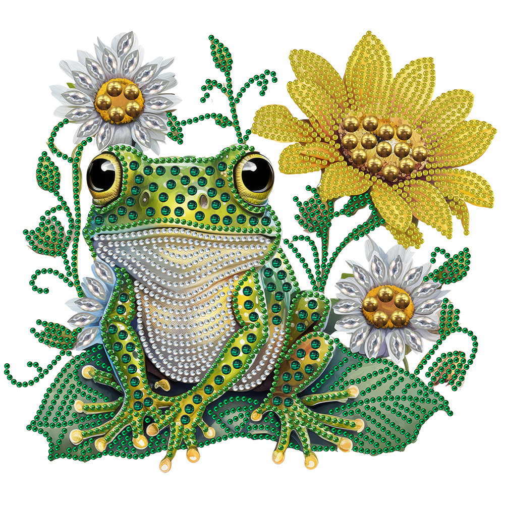 Diamond Painting - Partial Special Shaped - sunflower frog (30*30CM)
