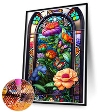 Load image into Gallery viewer, Diamond Painting - Full Round - glass art window butterflies (50*80CM)
